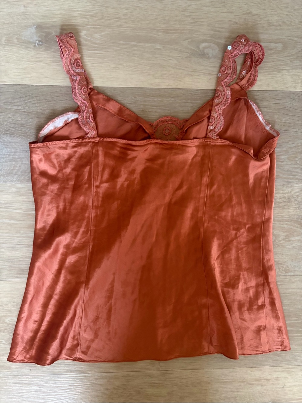 Nine West Vintage Y2K 100% Silk Lace Sequin Camisole Size 14 - Picture 2 of 6